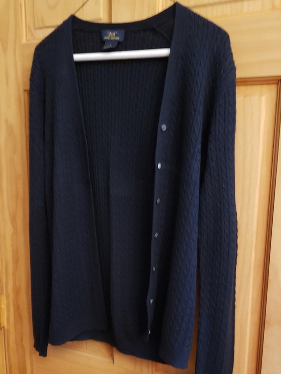 Brooks Brothers Sweaters - Brooks Brothers Navy Cable-Knit Button Cardigan